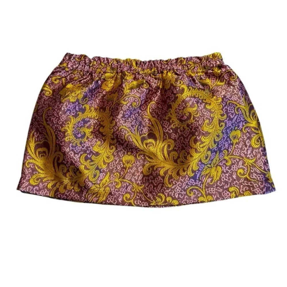 Peek | Little Girl Purple & Yellow Tapestry Skirt Size 6-12 months